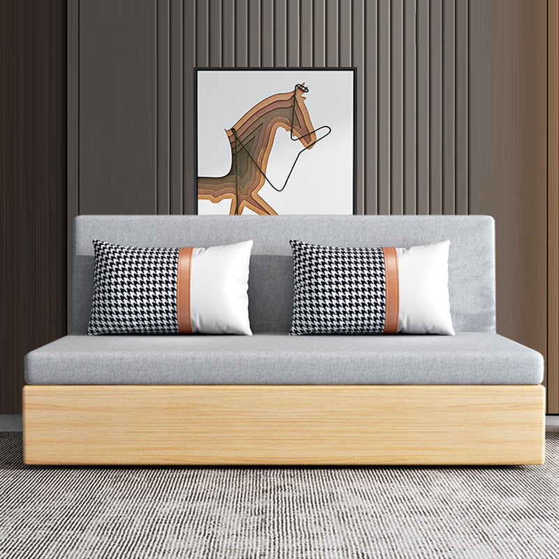 Cotton Blend Contemporary Convertible Bed Sofa Couch with Pillows