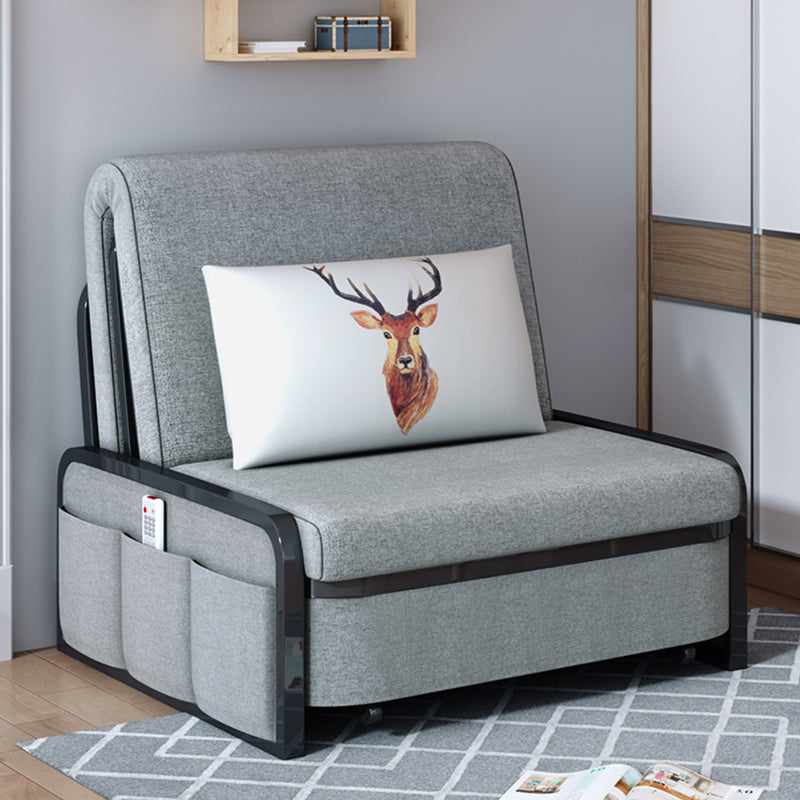 Convertible Contemporary Armless Bed Sofa Couch with Pillows