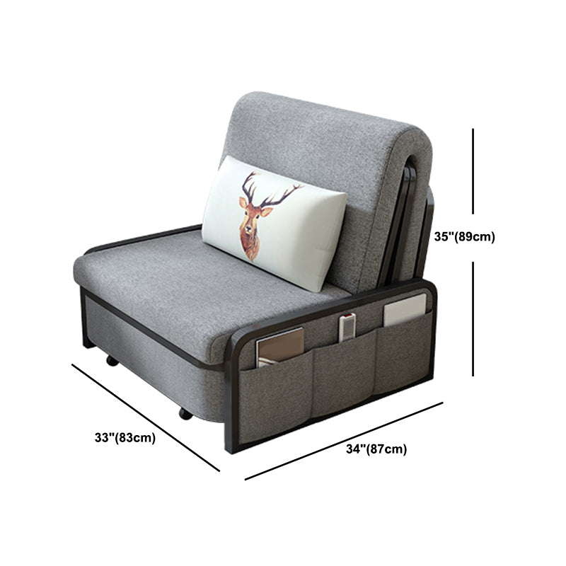 Convertible Contemporary Armless Bed Sofa Couch with Pillows