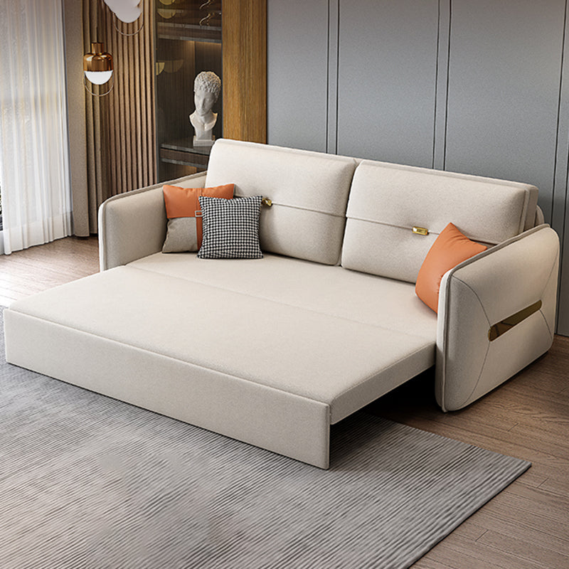 Contemporary Square Arm Faux Leather Stain Resistant Bed Settee