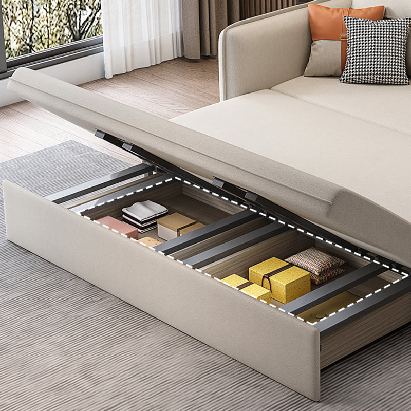 Contemporary Square Arm Faux Leather Stain Resistant Bed Settee