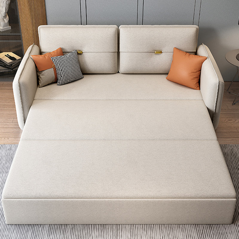 Contemporary Square Arm Faux Leather Stain Resistant Bed Settee