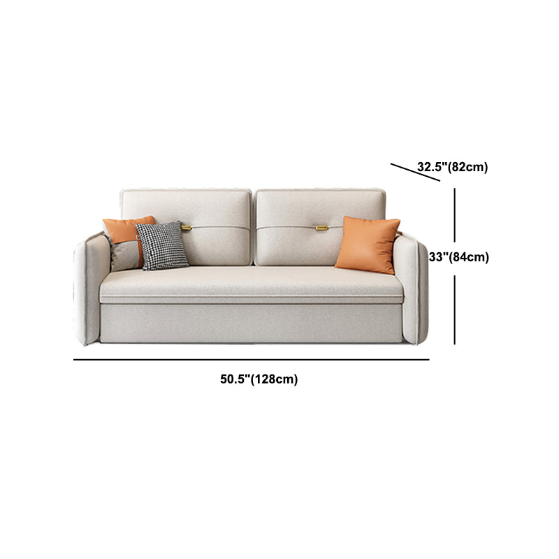 Contemporary Square Arm Faux Leather Stain Resistant Bed Settee