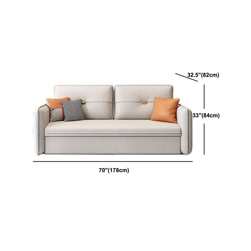 Contemporary Square Arm Faux Leather Stain Resistant Bed Settee