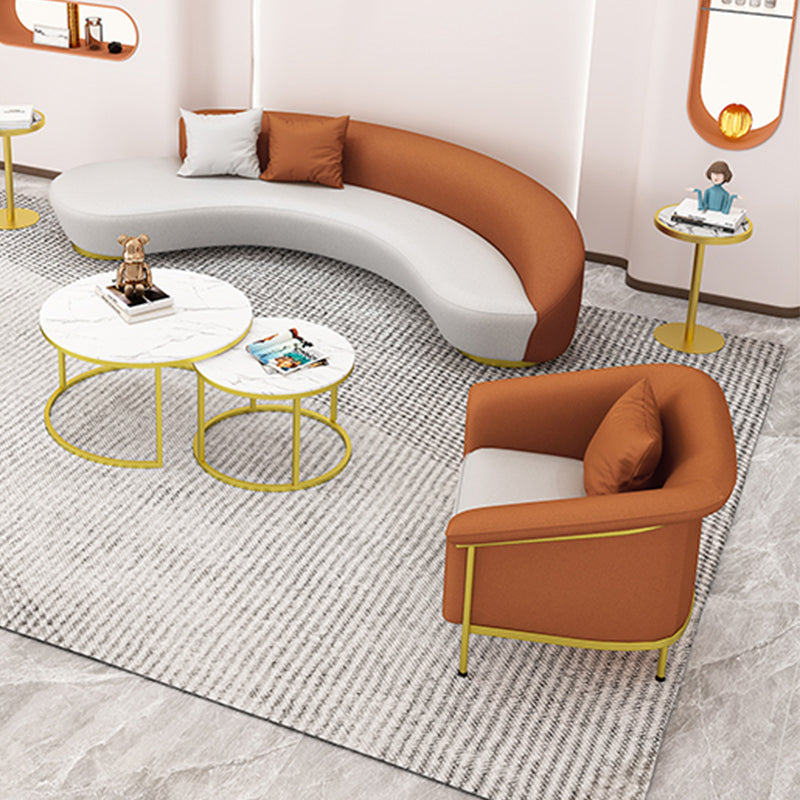 Contemporary Curved Sofa Armless Sofa for Living Room, Apartment