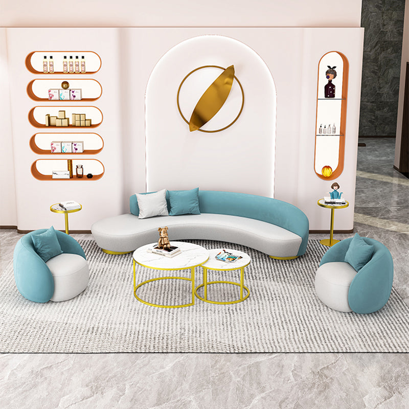 Contemporary Curved Sofa Armless Sofa for Living Room, Apartment