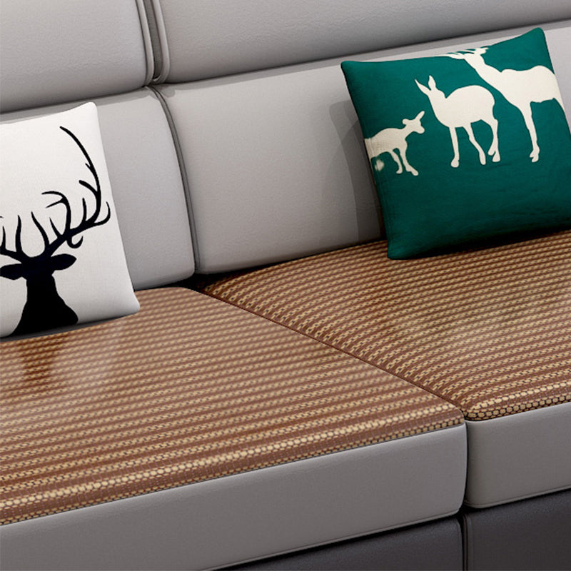 Faux Leather Square Tufted Sofa & Chaise Nordic Sewn Pillow Back Sofa