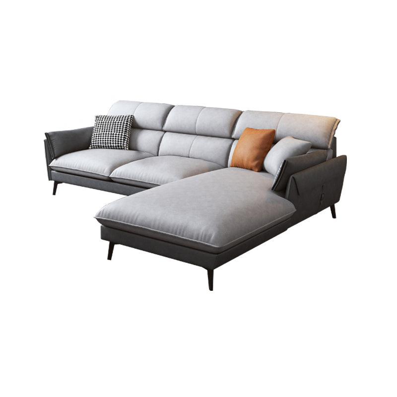 Contemporary Faux Leather Square Arm Sofa Sewn Pillow Back Sfa
