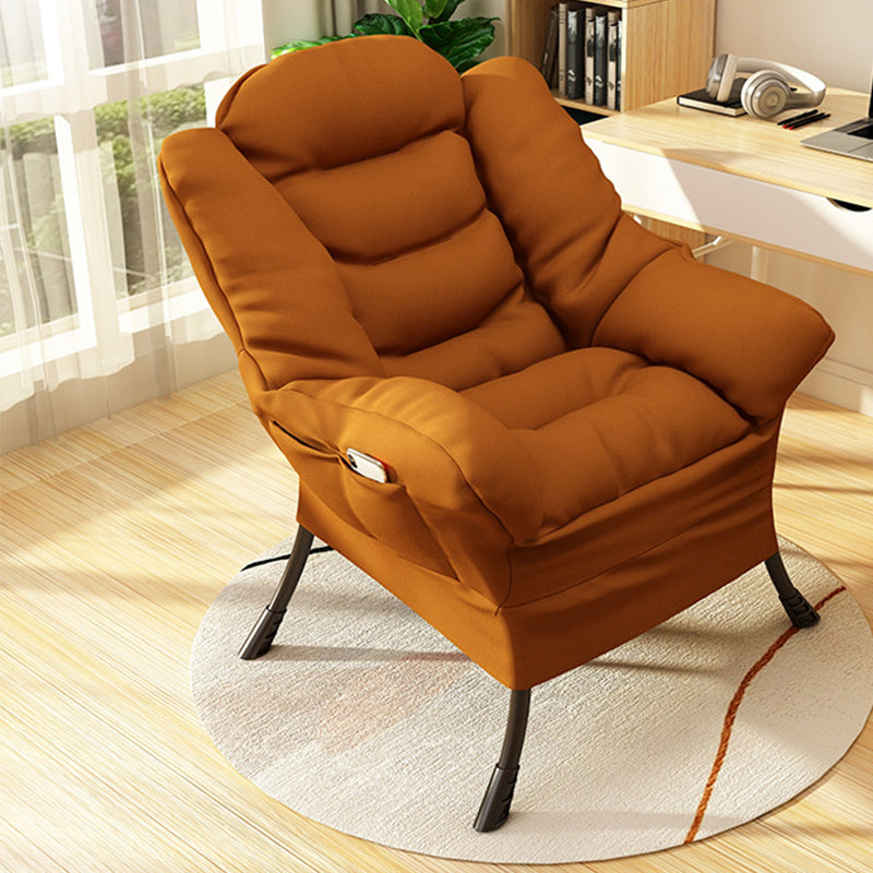 Solid Color Leather and Cotton Blend Accent Chair Set with Storage
