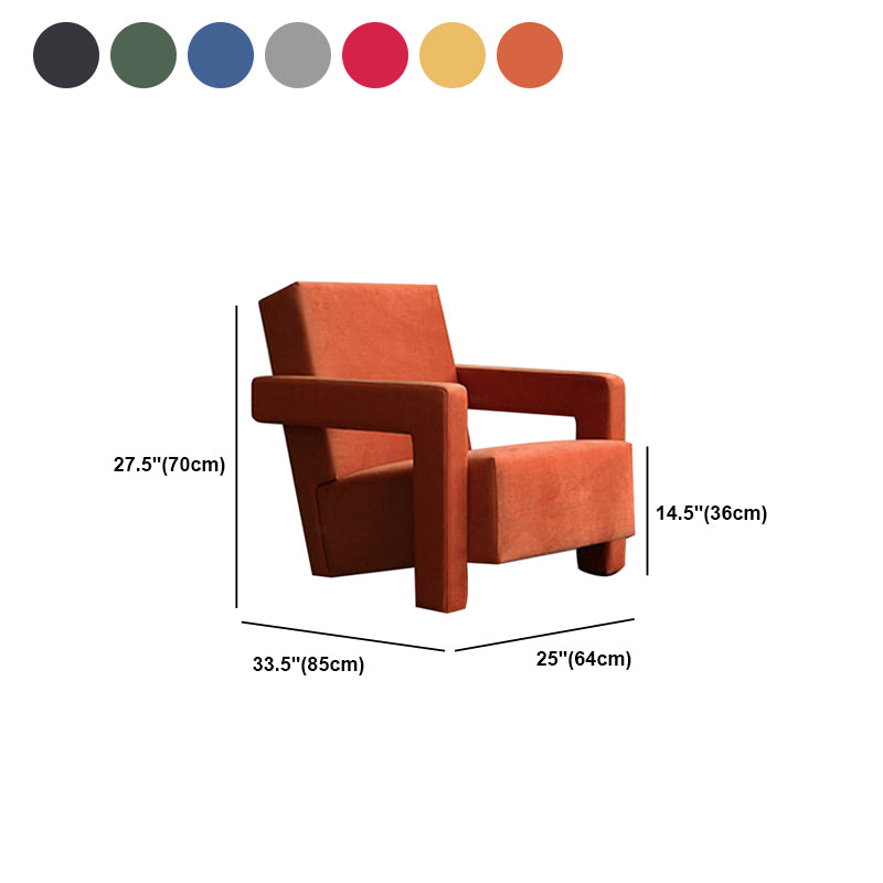 Solid Color Tight Back Square Arms Accent Chair Set with Fabric Seat