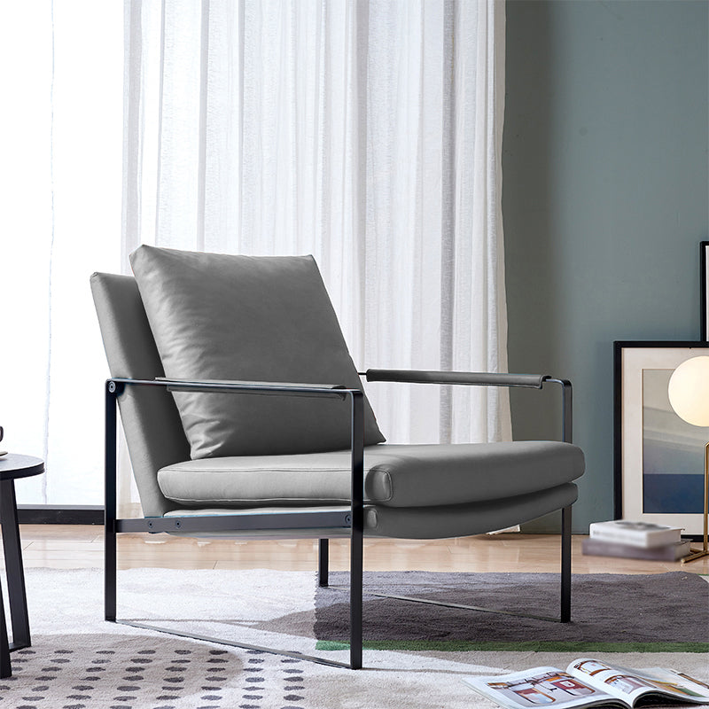 Microfiber and Genuine Leather Genuine Leather Sled Accent Chairs