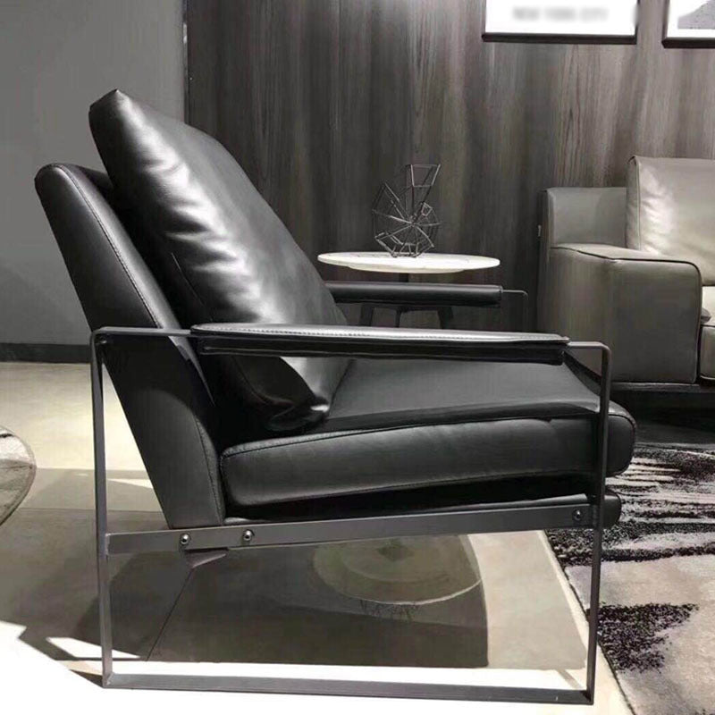 Microfiber and Genuine Leather Genuine Leather Sled Accent Chairs