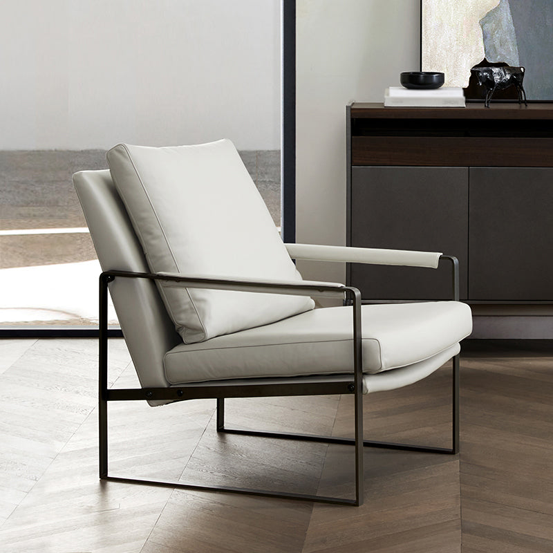 Microfiber and Genuine Leather Genuine Leather Sled Accent Chairs