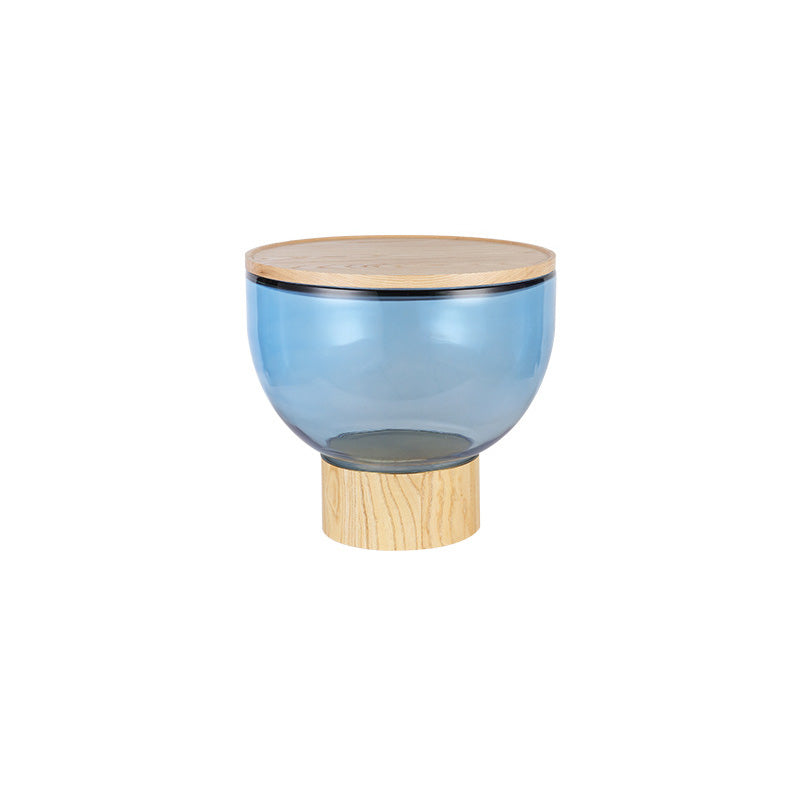 Contemporary Round Glass Coffee Table with Pedestal Base Cocktail Table