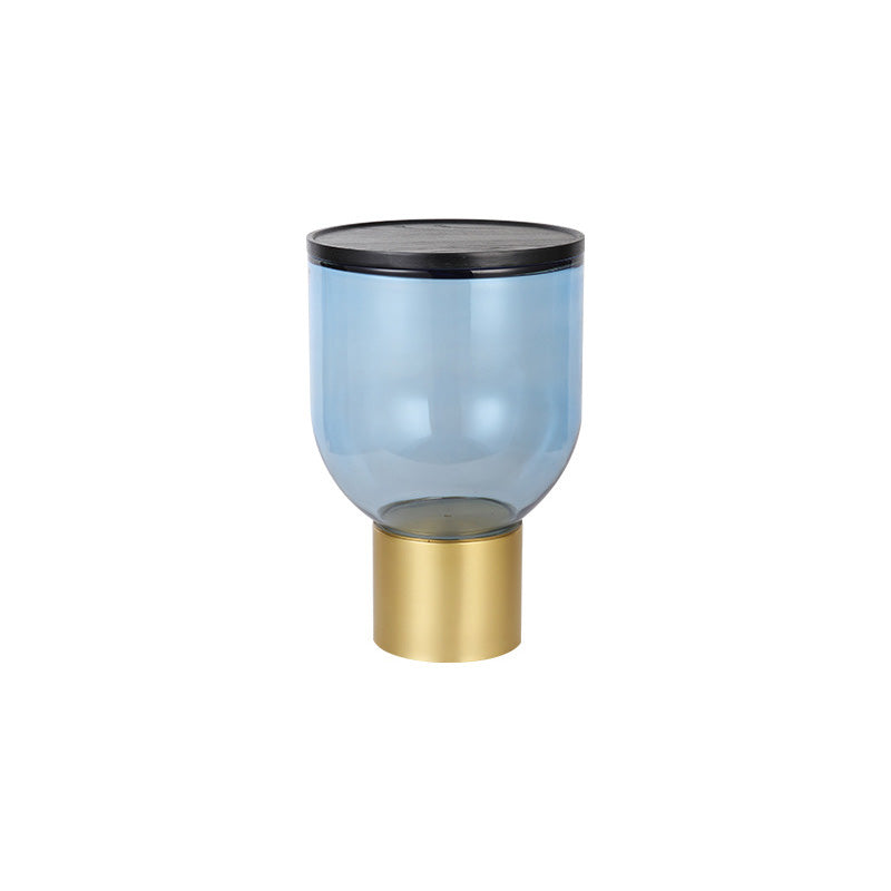 Contemporary Round Glass Coffee Table with Pedestal Base Cocktail Table