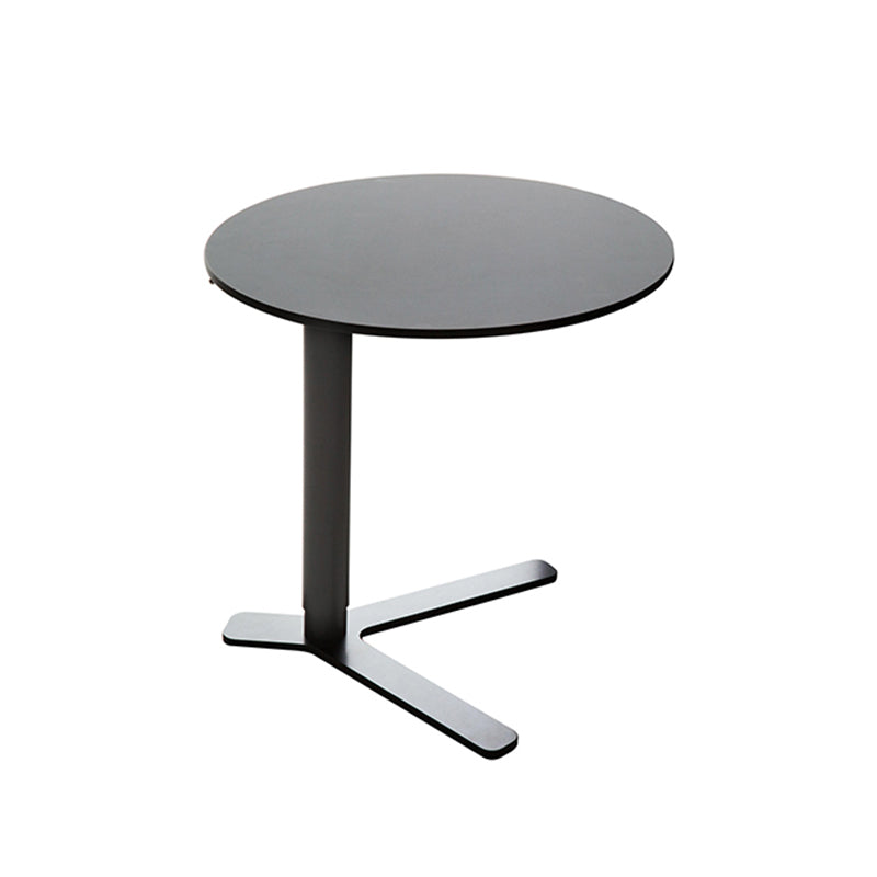Mid-Century Metallic Pedestal End Table Round Side End Table