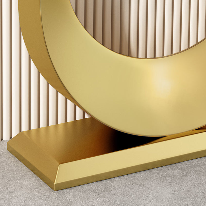 Scratch Resistant Glam Marble/metal Half Moon Abstract Console Table