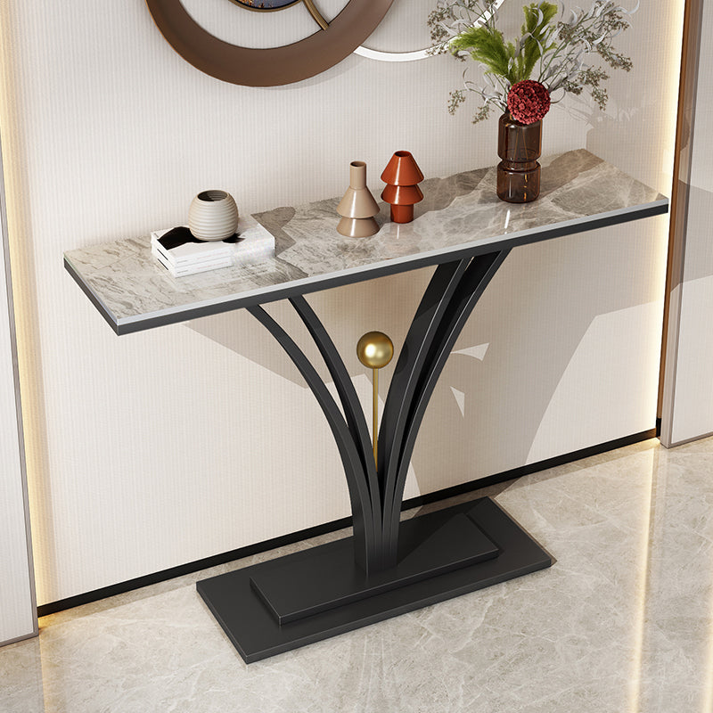 Rectangle for Hall Slate/metal Scratch Resistant Console Table 31.5" Tall