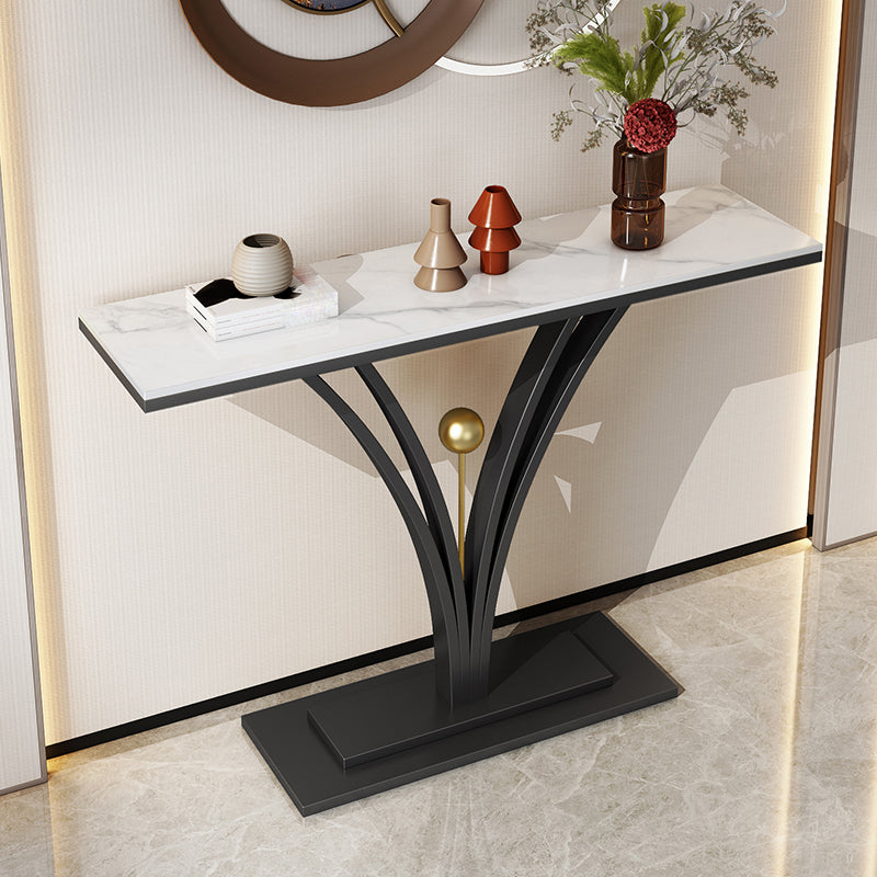 Rectangle for Hall Slate/metal Scratch Resistant Console Table 31.5" Tall