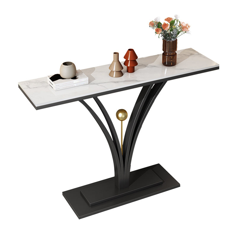 Rectangle for Hall Slate/metal Scratch Resistant Console Table 31.5" Tall