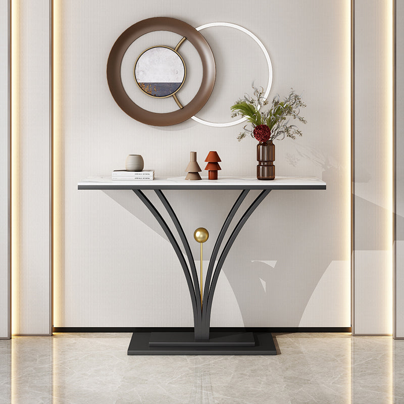 Rectangle for Hall Slate/metal Scratch Resistant Console Table 31.5" Tall
