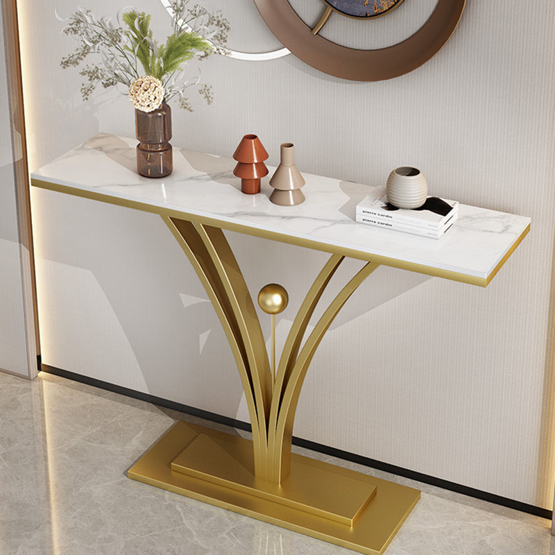 Rectangle for Hall Slate/metal Scratch Resistant Console Table 31.5" Tall