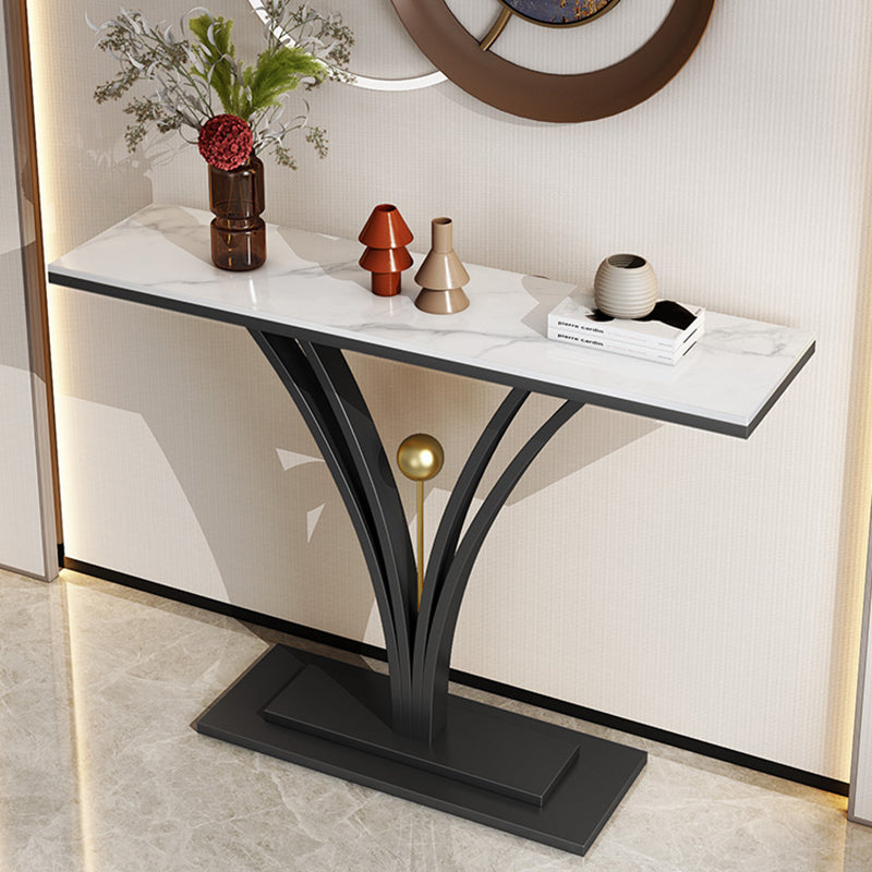 Rectangle for Hall Slate/metal Scratch Resistant Console Table 31.5" Tall