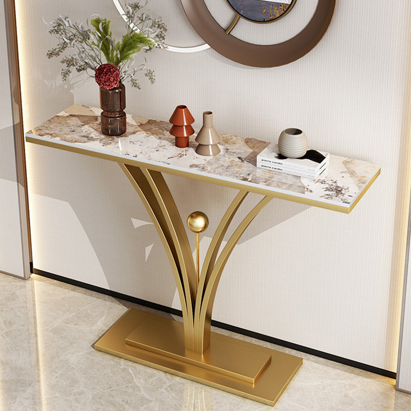 Rectangle for Hall Slate/metal Scratch Resistant Console Table 31.5" Tall