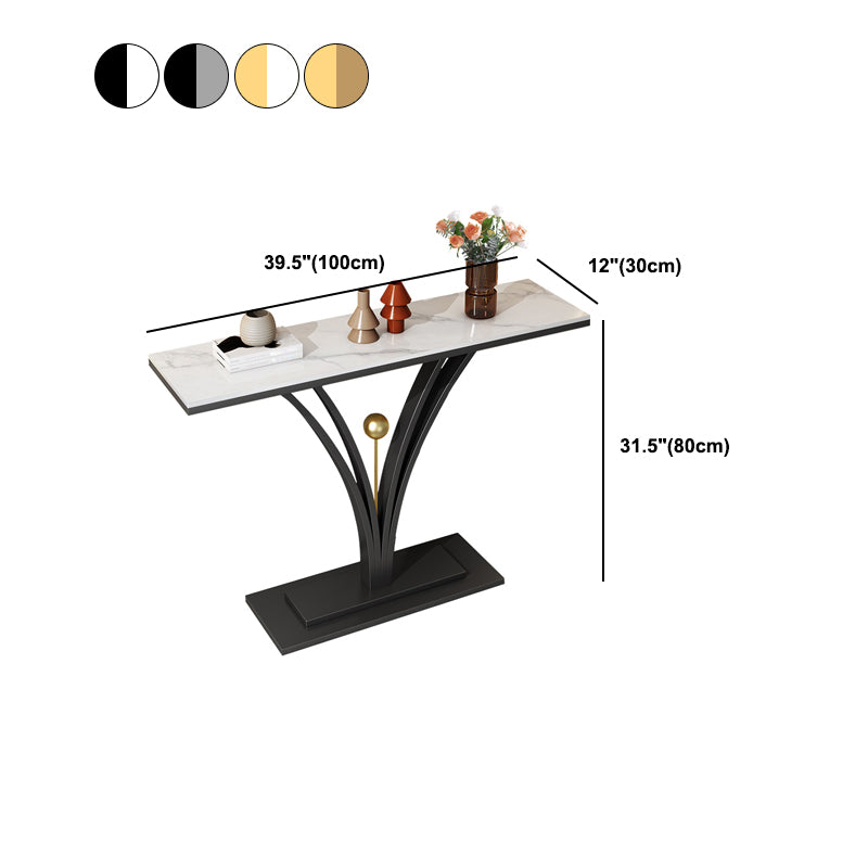 Rectangle for Hall Slate/metal Scratch Resistant Console Table 31.5" Tall