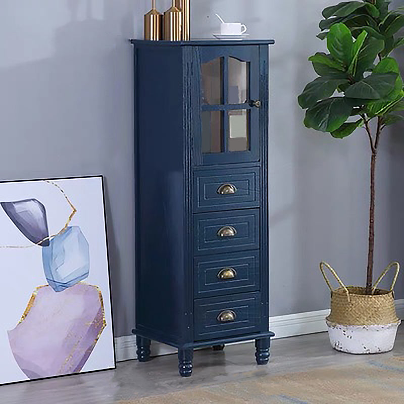 Contemporary 1 - Door 1 Shelves Glass Paned with Drawer Solid Wood Chest