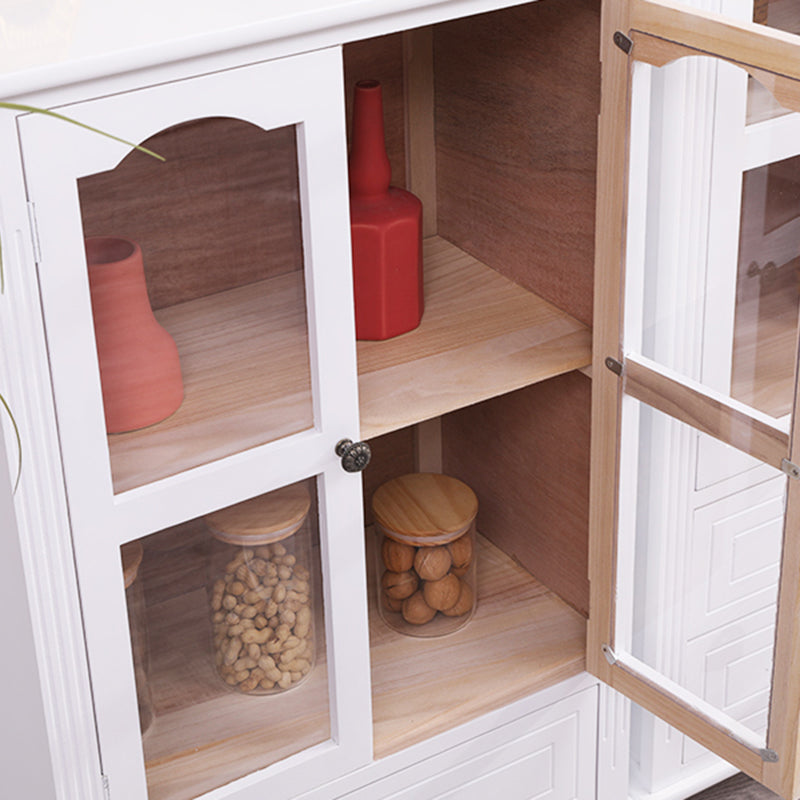 Contemporary 1 - Door 1 Shelves Glass Paned with Drawer Solid Wood Chest