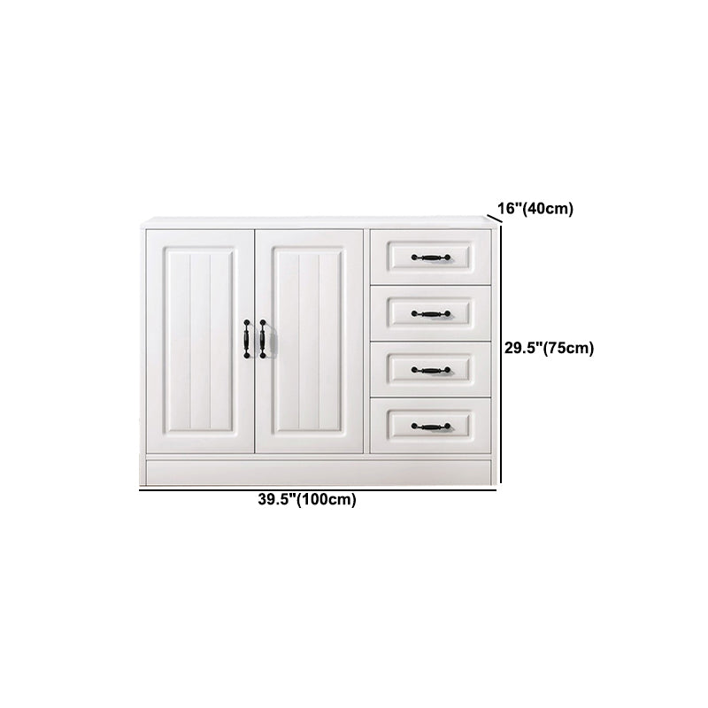 Modern Rectangle White Manufactured Wood Water Resistant Chest