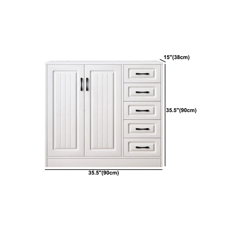 Modern Rectangle White Manufactured Wood Water Resistant Chest