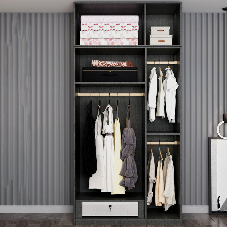 Modern Storage Cabinet Engineered Wood Wardrobe Armoire for Bedroom