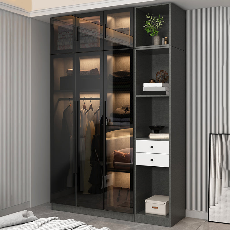 Modern Style Storage Cabinet for Home Mirrored Finish Cabinet with Glass Door
