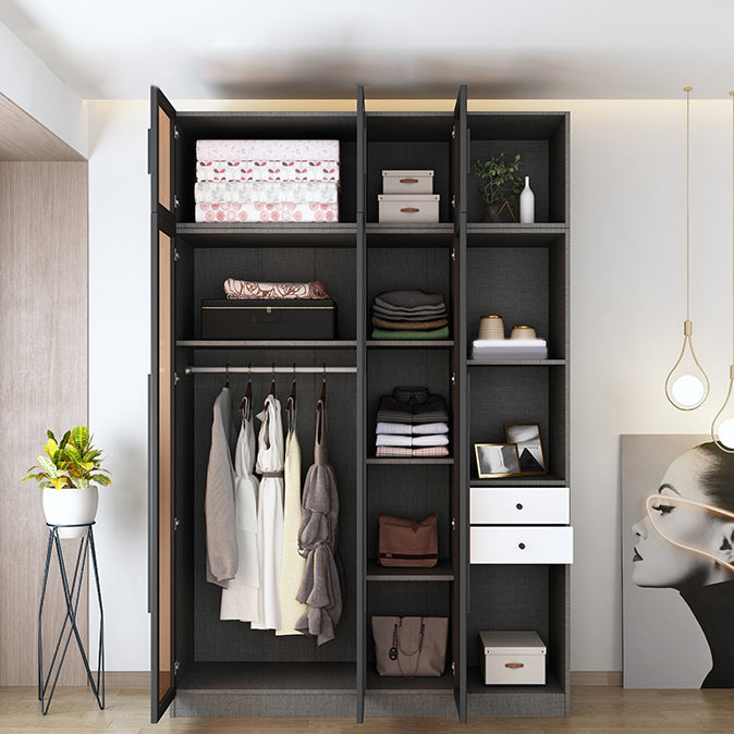 Modern Style Storage Cabinet for Home Mirrored Finish Cabinet with Glass Door