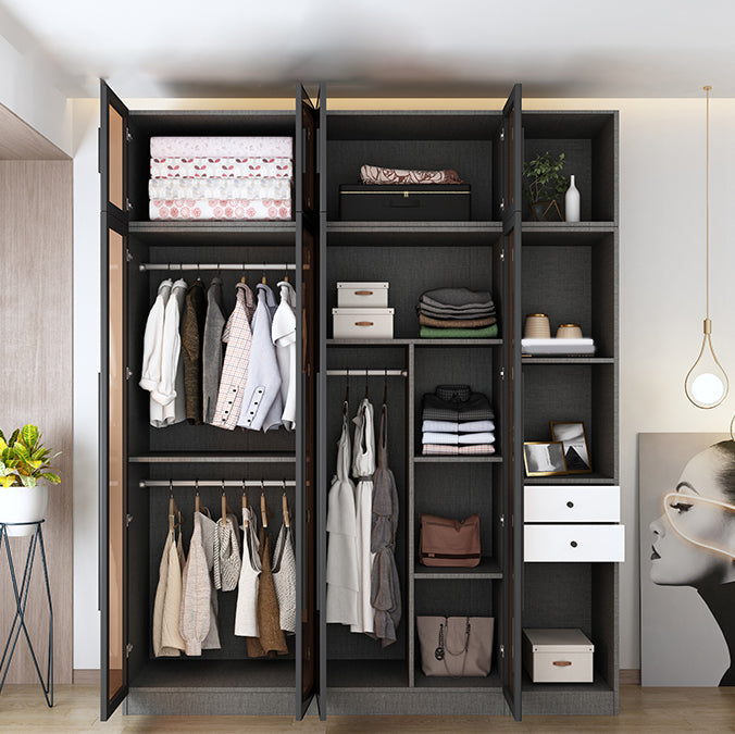 Modern Style Storage Cabinet for Home Mirrored Finish Cabinet with Glass Door