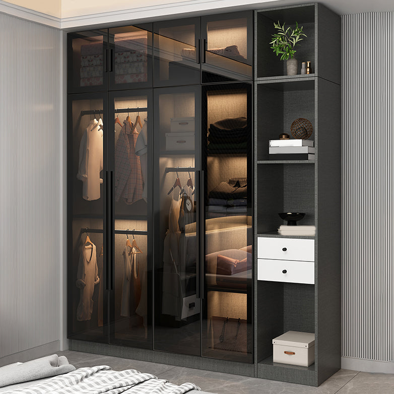 Modern Style Storage Cabinet for Home Mirrored Finish Cabinet with Glass Door