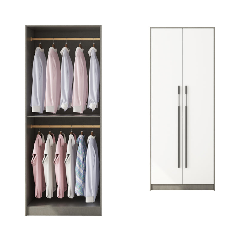 Engineered Wood Wardrobe Armoire Modern Home Wardrobe Cabinet with Solid Wood Clothing Rod