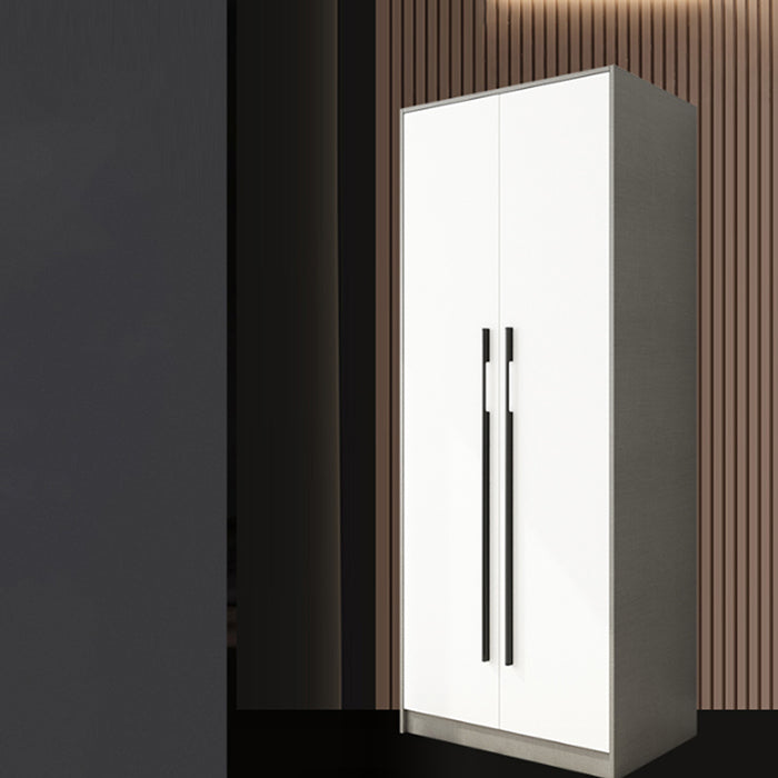 Engineered Wood Wardrobe Armoire Modern Home Wardrobe Cabinet with Solid Wood Clothing Rod