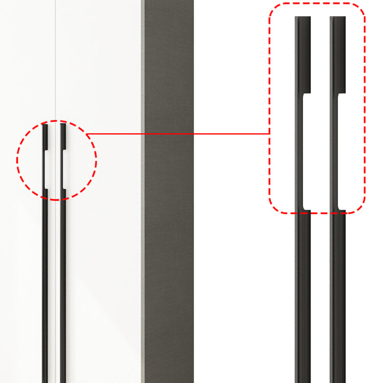 Engineered Wood Wardrobe Armoire Modern Home Wardrobe Cabinet with Solid Wood Clothing Rod