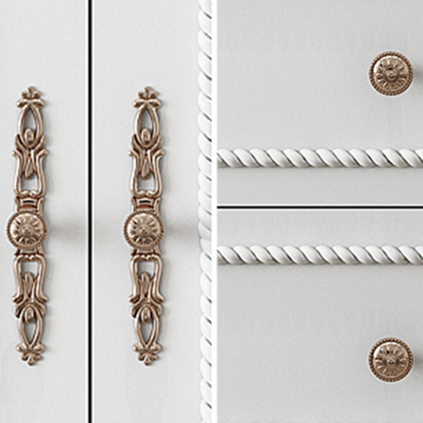 French Country White Wardrobe for Bedroom Manufactured Wood Cabinet with Drawers