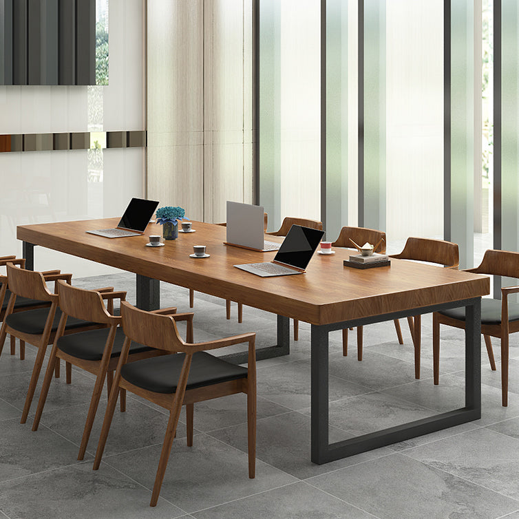 Pine Wood Meeting Table Industrial Rectangle Office Working Table