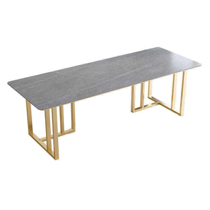 Rectangle Modern Meeting Table Sintered Stone Fixed Work Desk