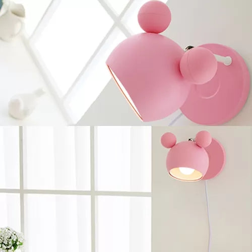 Macaron Mouse Wall Light with Pull Chain 1 Head Metal Sconce Light for Study Room