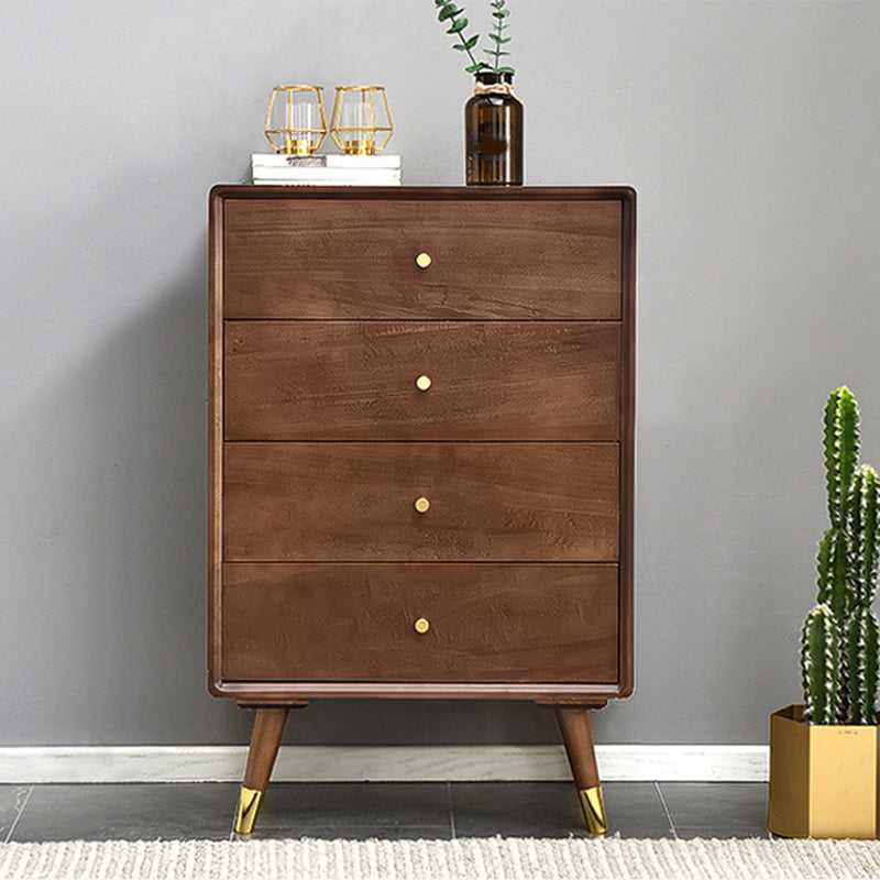 Vertical Modern Chest Bedroom Storage Chest in White and Brown