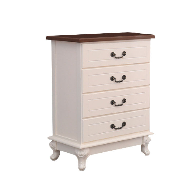 Modern Style White Wooden Chest Bedside Storage Chest with Multi Drawers