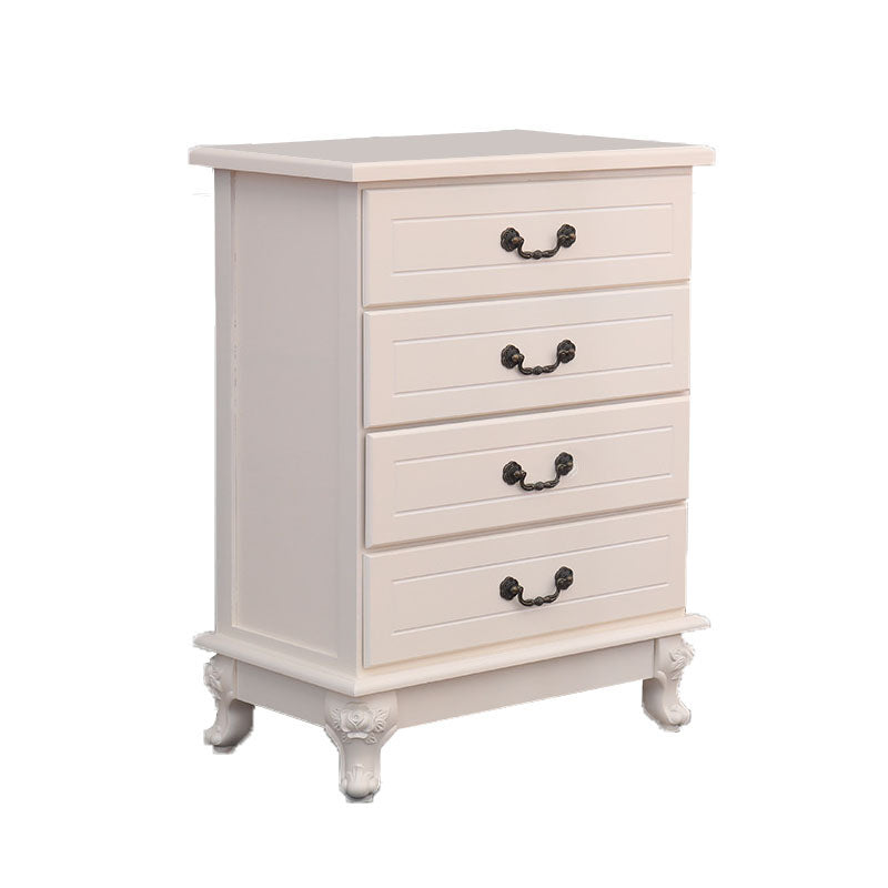 Modern Style White Wooden Chest Bedside Storage Chest with Multi Drawers