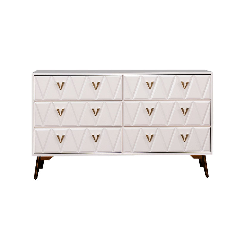 Modern Style White Wooden Chest Bedside Storage Chest with Multi Drawers