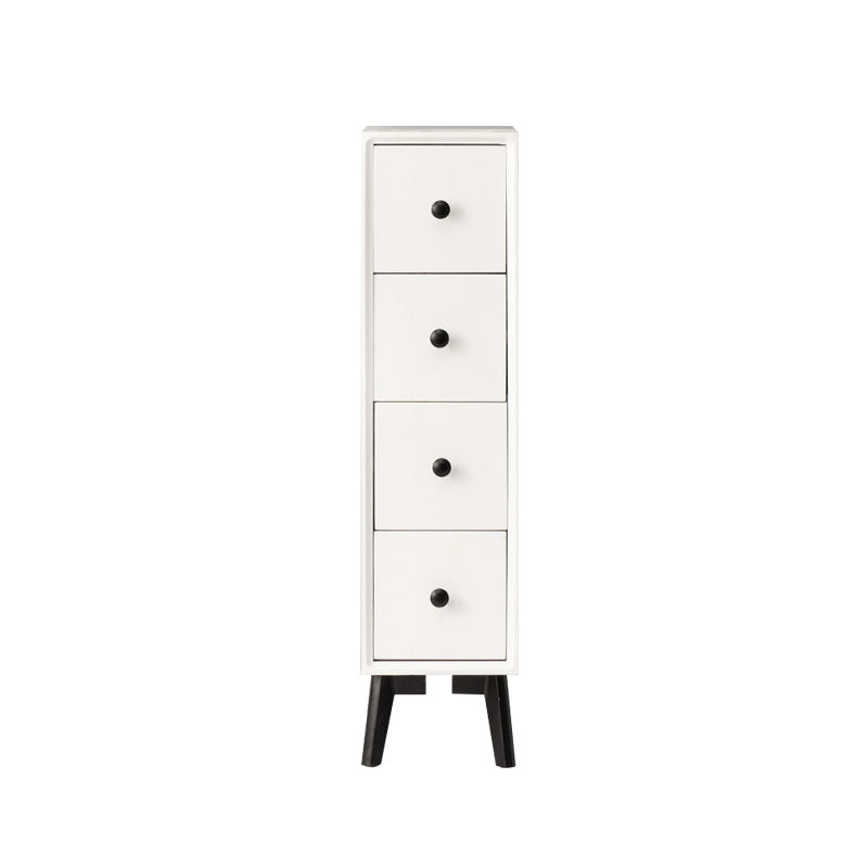 Modern Wooden Lingerie Chest Bedside Vertical Storage Chest in White and Brown